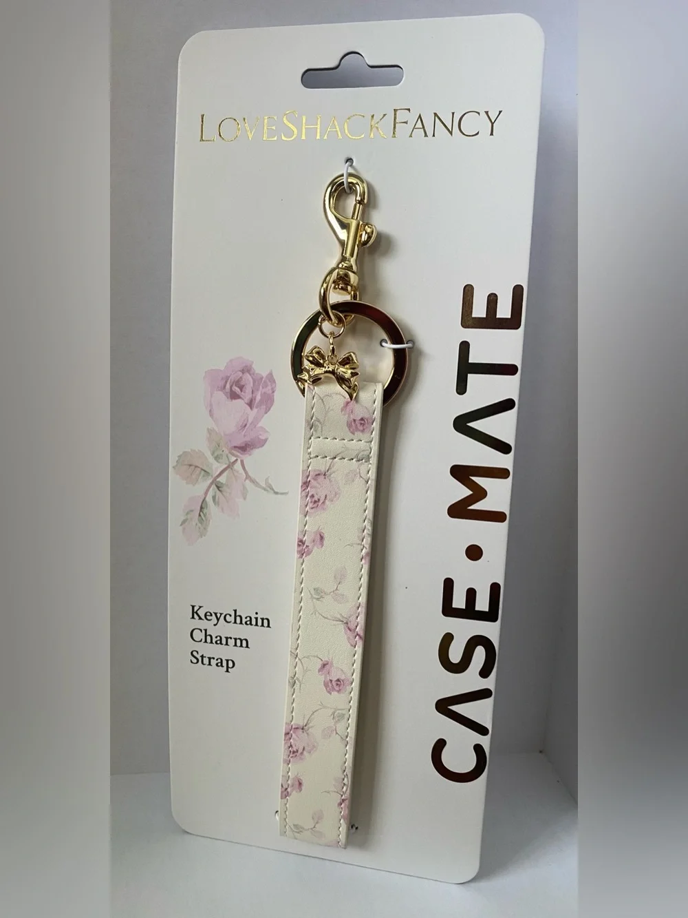 💗🔑 LoveShackFancy x Target Case-Mate Ribbon Rosa Flora Printed Keychain Strap 🔑💗